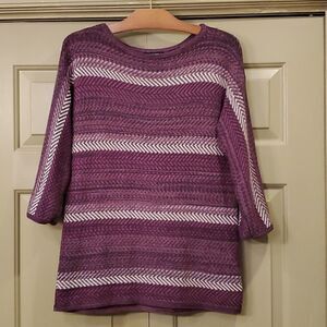 Chaps denim purple striped sweater